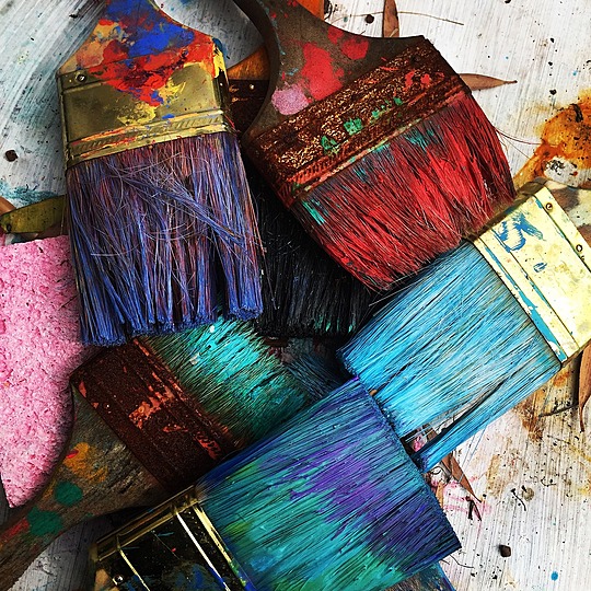 Paint brush collage image